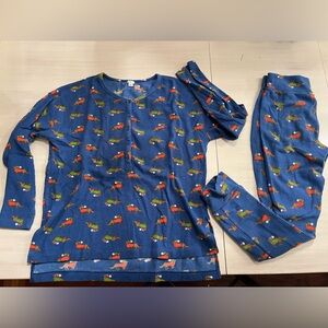 Aerie Dachshund Winter Dog Waffle Knit Thermal Pajama Set Size Medium